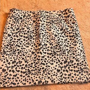 LOFT Animal Print Mini Skirt - Black and Tan